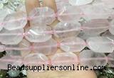 RQBS15 15 inches 18*25mm - 22*30mm faceted freeform rose quartz beads