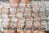 RTBS01 15 inches 8*10mm faceted rectangle white crystal beads wholesale