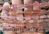 RTBS07 15 inches 8*10mm faceted rectangle red strawberry quartz beads wholesale