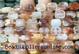 RTBS08 15 inches 8*10mm faceted rectangle red gum flower crystal beads wholesale