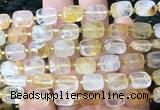 RTBS09 15 inches 8*10mm faceted rectangle yellow gum flower crystal beads wholesale