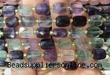 RTBS10 15 inches 8*10mm faceted rectangle fluorite beads wholesale