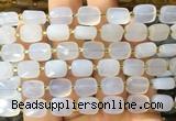 RTBS21 15 inches 8*10mm faceted rectangle blue chalcedony beads wholesale
