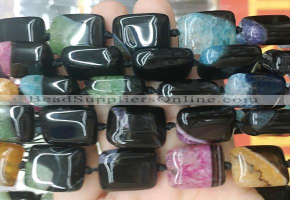 RTBS37 15 inches 15*20mm rectangle Agate gemstone beads wholesale