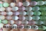 SEBS151 15 inches 8*12mm rice colorful selenite gemstone beads wholesale