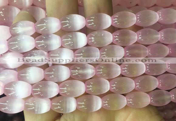 SEBS64 15 inches 8*12mm rice selenite gemstone beads wholesale