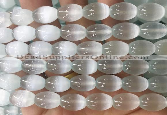SEBS86 15 inches 8*12mm rice selenite gemstone beads wholesale