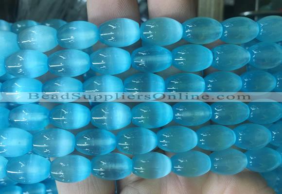 SEBS94 15 inches 8*12mm rice selenite gemstone beads wholesale
