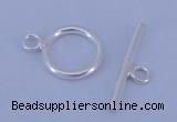 SSC01 5pcs 8mm donut 925 sterling silver toggle clasps