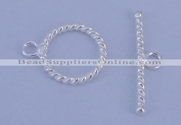 SSC21 5pcs 14.5mm donut 925 sterling silver toggle clasps