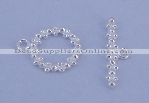SSC22 5pcs 11mm donut 925 sterling silver toggle clasps