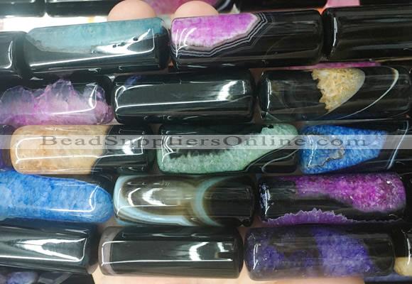 TBBS133 15 inches 13*40mm tube agate gemstone beads wholesale