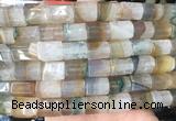 TBBS147 15 inches 10*14mm faceted tube agate gemstone beads wholesale