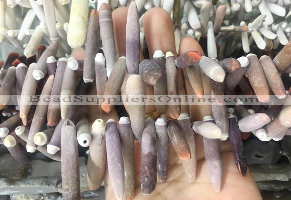 TDBS01 Top drilled 6*20mm - 8*55mm sticks sea urchin shell beads wholesale