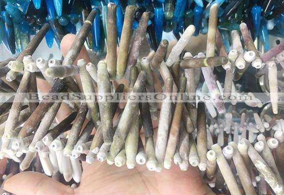 TDBS03 Top drilled 6*20mm - 8*55mm sticks sea urchin shell beads wholesale