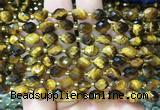 TEBS51 15 inches 6*8mm faceted rice yellow tiger eye beads wholesale