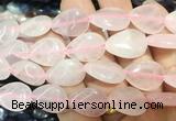 TRBS112 15 inches 13*18mm flat teardrop Rose quartz beads wholesale
