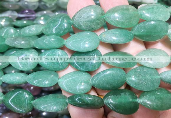 TRBS117 15 inches 13*18mm flat teardrop Green aventurine beads wholesale