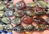 TRBS127 15 inches 13*18mm flat teardrop Dragon blood jasper beads wholesale