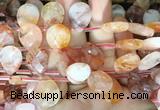 TRBS94 Top drilled 13*18mm faceted flat teardrop red gum flower crystal beads