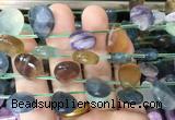 TRBS95 Top drilled 13*18mm faceted flat teardrop fluorite beads wholesale