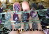 TRBS96 Top drilled 13*18mm faceted flat teardrop fluorite beads wholesale