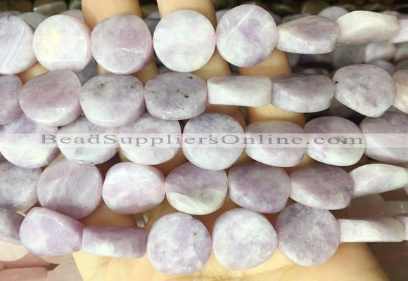 TWBS65 15 inches 16mm twist coin lepidolite beads wholesale