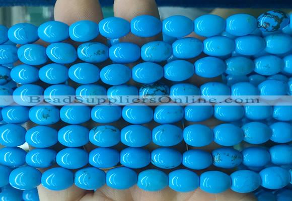WBBS07 15 inches 7*10mm rice howlite turquoise gemstone beads wholesale