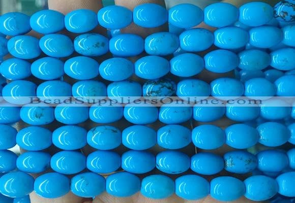 WBBS08 15 inches 8*12mm rice howlite turquoise gemstone beads wholesale