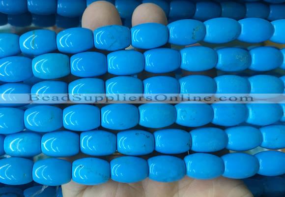 WBBS09 15 inches 10*14mm rice howlite turquoise gemstone beads wholesale