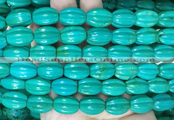 WBBS14 15 inches 12*16mm pumpkin howlite turquoise gemstone beads wholesale
