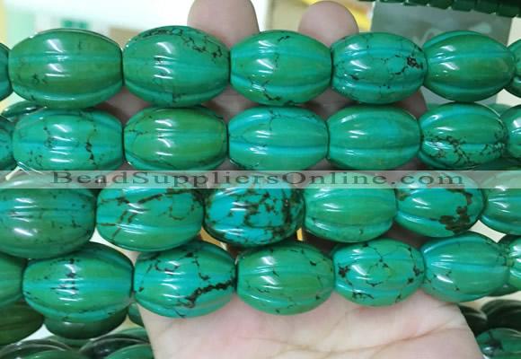 WBBS17 15 inches 16*22mm pumpkin howlite turquoise gemstone beads wholesale