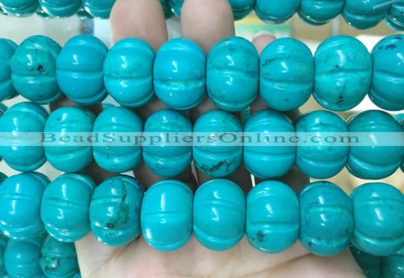 WBBS19 15 inches 14*20mm pumpkin howlite turquoise gemstone beads wholesale