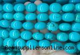WBBS25 15 inches 13*16mm oval howlite turquoise gemstone beads wholesale