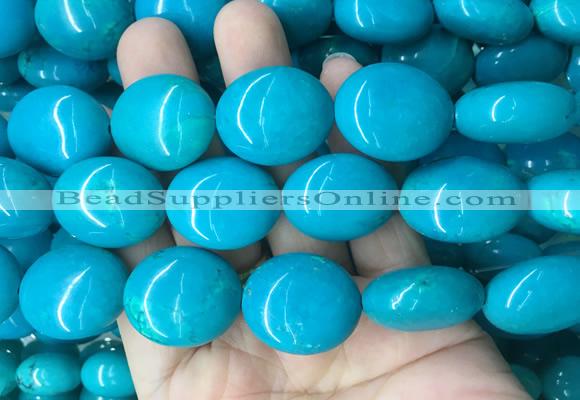 WBBS27 15 inches 20*24mm oval howlite turquoise gemstone beads wholesale