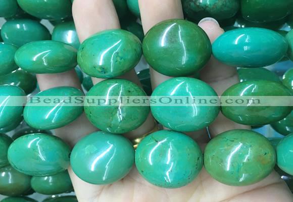 WBBS36 15 inches 23*27mm oval howlite turquoise gemstone beads wholesale