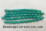 WBBS40 10*14mm carved rice loose howlite turquoise gemstone beads wholesale
