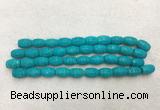 WBBS41 11*15mm carved rice loose howlite turquoise gemstone beads wholesale