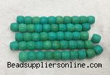 WBBS42 12*13mm carved drum loose howlite turquoise gemstone beads wholesale