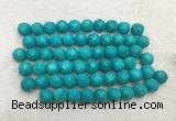WBBS45 12mm carved round loose howlite turquoise gemstone beads wholesale