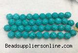 WBBS49 16mm carved round loose howlite turquoise gemstone beads wholesale