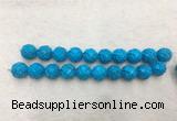 WBBS51 16mm carved round loose howlite turquoise gemstone beads wholesale