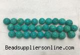 WBBS53 18mm carved round loose howlite turquoise gemstone beads wholesale