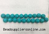 WBBS56 20mm carved round loose howlite turquoise gemstone beads wholesale