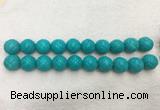 WBBS58 20mm carved round loose howlite turquoise gemstone beads wholesale