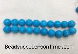 WBBS61 20mm carved round loose howlite turquoise gemstone beads wholesale
